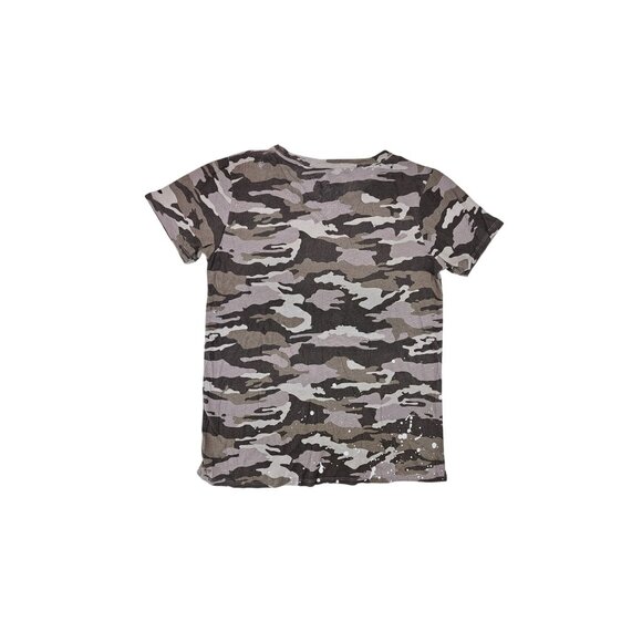 Chaser Distressed Camo T-Shirt Military Style Wing Emblem Women Small New Tee - Picture 2 of 6